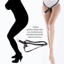 Double Dildo Double Ended Strapon Elastic Harness Strap On Dildo Women Sex Toy