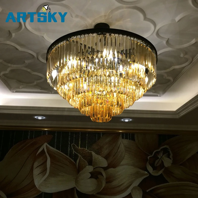

Modern American Art Deco LED Crystal Chandelier for Living Room Kitchen Bedroom Decor