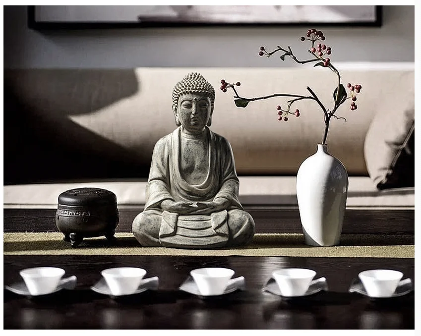 New Chinese Zen Buddha statue sculpture decoration home old living room porch lucky decorations office retro furnishings