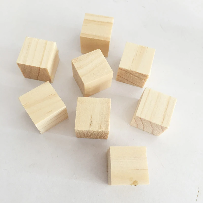 1 см 2 см 2,5 см Мини DIY деревянные квадратные блоки поделки Детские декоративные кубики для создания пазлов Ремесло Декор дерево поделки
