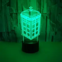 

Phone Booth Led RGB Night Light 7 Color Change Touch Remote 3D Illusion Table Lamp Gifts Toys for Baby Boys Girls Bedroom Decor