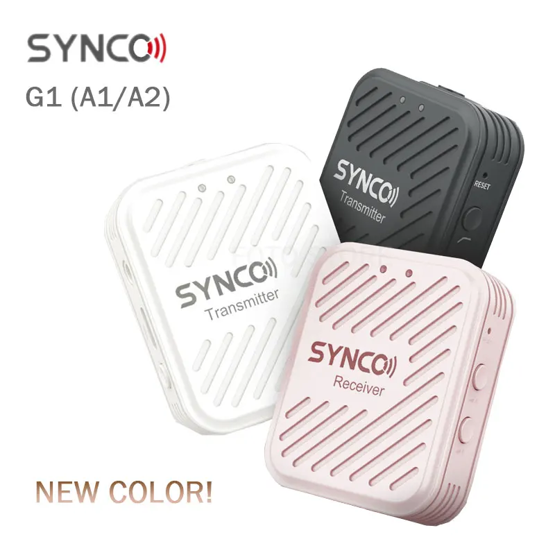 

Беспроводная микрофонная система SYNCO G1 A1 A2, Микрофон Для беззеркальных/цифровых зеркальных камер, микрофон для наблюдения в реальном времени белого и розового цветов