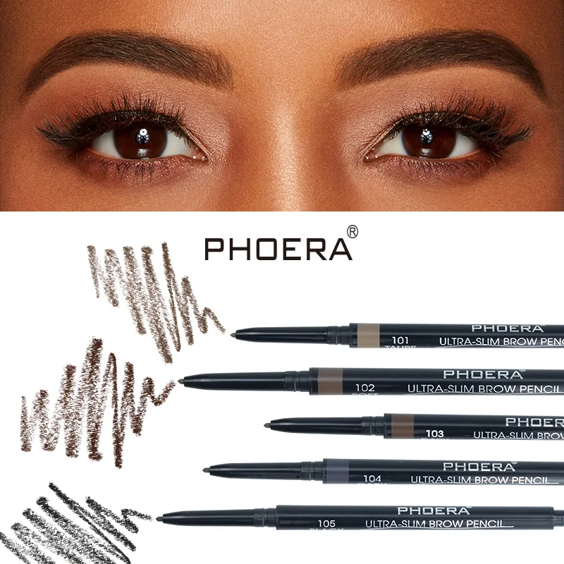 PHOERA 5 Color Double Ended Super Fine Eyebrow Pencil Natural Waterproof Lasting Not Blooming Microblade Brow Pen Eyebrows TSLM1