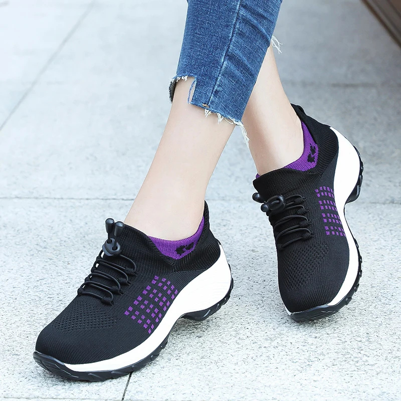 Women's Flat Shoes Breathable Casual Sneaker Woman 2020 Comfortable Female Loafers Lightweight Socks Walking Shoes Women Shoes