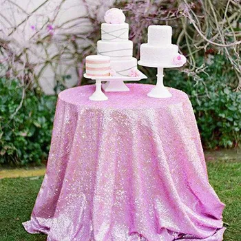 

Sequin Tablecloth Glittering Table Cover Dining Table Desk For Wedding Decoration Party Banquet Home Kitchen Round