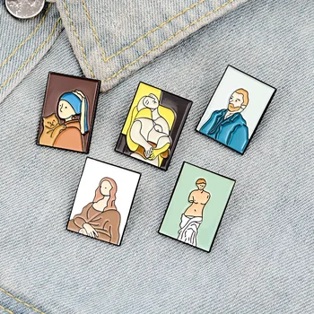 

Art Oil Van Gogh Venus Cartoon Lapel Pins Brooch Metal Badge Vintage Classics Jewelry Gifts Collection