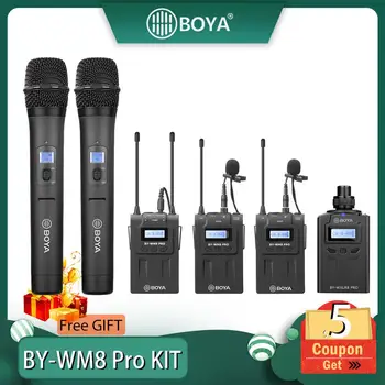 

BOYA BY-WM8 Pro K1/K2 Mic Condenser Wireless Mic Microphone System Audio Video Recorder Receiver for Canon Nikon Sony Camera
