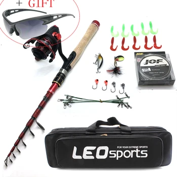 

2019 new design telescopic fishing rod combo with spinning reel lure set box portable travel stick bag carp bass pike pole