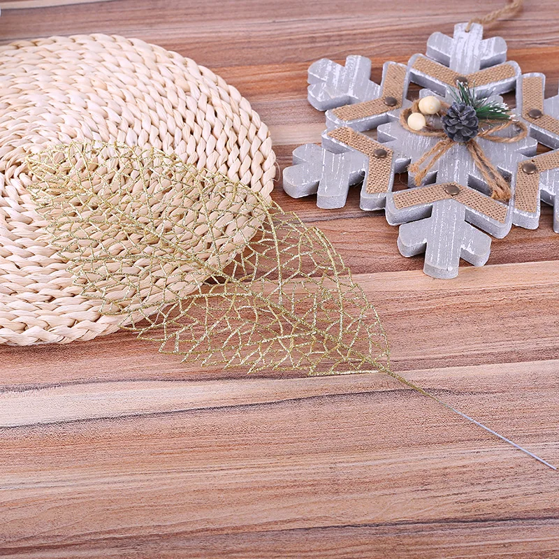 1pcs Christmas Drop Ornaments Set Discharge Class Simulation Fake Leaf Unique Living Room Decor Crafts Set Festival Supplies