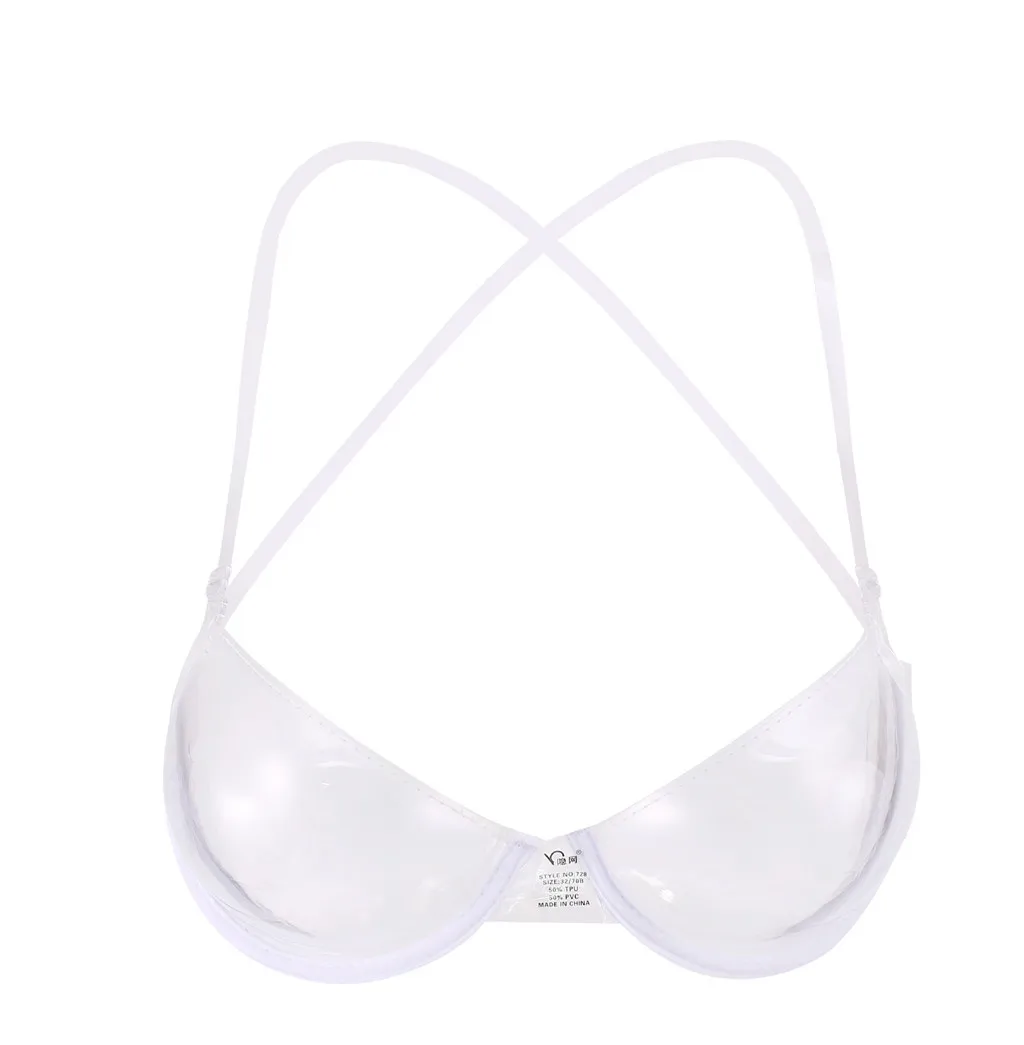 Hot Sale Transparent Plastic 3/4 Cup Clear Strap Invisible Bra