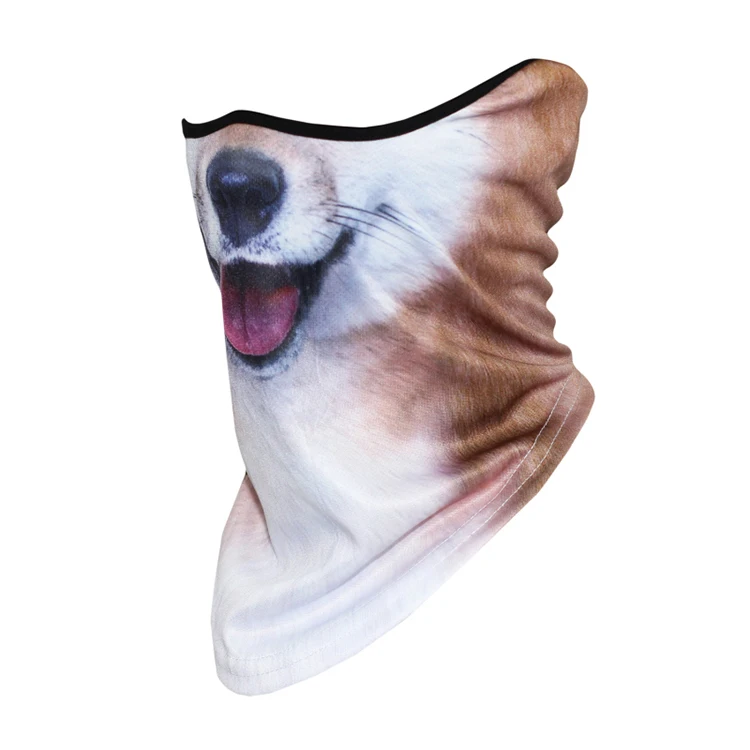 Mask Halloween Half-Face 3D Animal Print Cycling Outdoor Sports Mask Warm Windproof Scarf Halloween Party Men Women Mask Gift