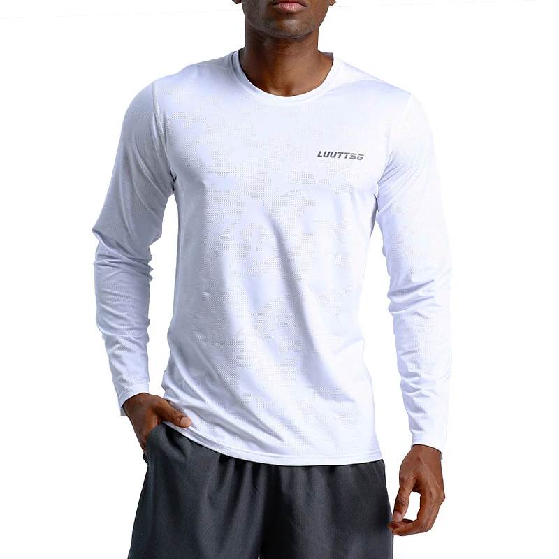 

Men's Quick Dry Compression Long Sleeve T-Shirts Running Fitness Tight Athletic Soccer Gym High-elastic Tight-fitting Tops