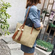 Модная женская сумка, универсальная древесные опилки, Сумка с кисточками, большая емкость, одноцветная сумка на плечо