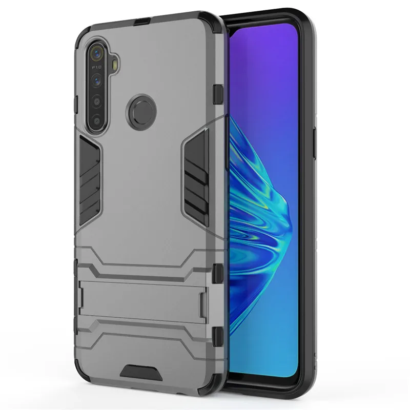 gray Жесткий защитный чехол-накладка для OPPO R15X K3 K1 AK1 Fundas Coque противоударный чехол-подставка для телефона Oppo Realme X C2 3 5 5Pro чехол s - Цвет: gray