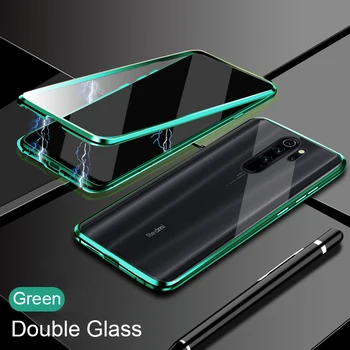 

New Metal Magnetic Cases For Redmi Note8 Note 8 8T 7 K30 K20 Pro For Xiaomi 9 9T CC9 CC9e Pro Front And Back Tempered Glass Case