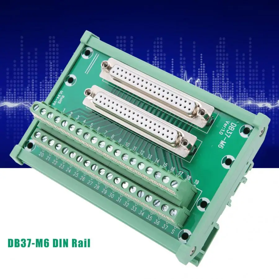 

new DB37-M6 Terminal Block Double Female Head DIN Rail Mount Interface Module Terminal Block Board Connector