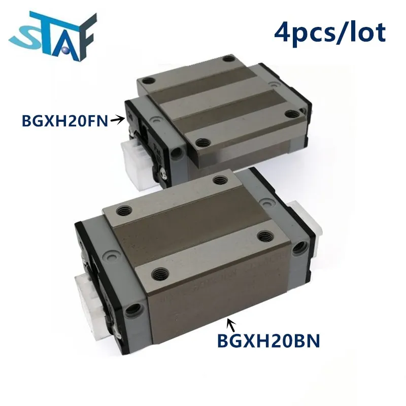 4pcs original Taiwan STAF linear guide block BGXH20BN BGXH20FN CNC
