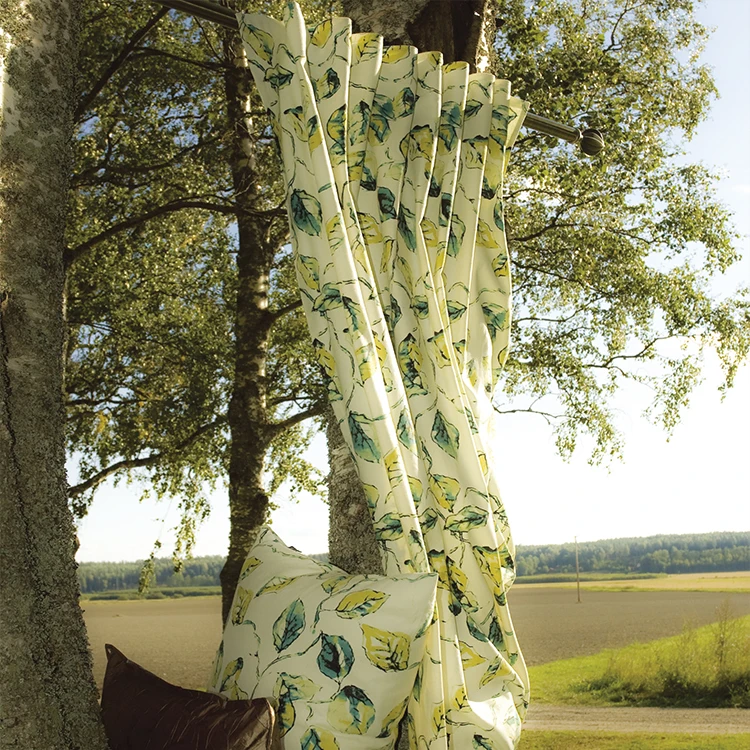 

Rideaux pour le salon cortinas dormitorio moder Pastoral Design Printed Leaf Green 100%cottonCustomized Size Decorative Curtains