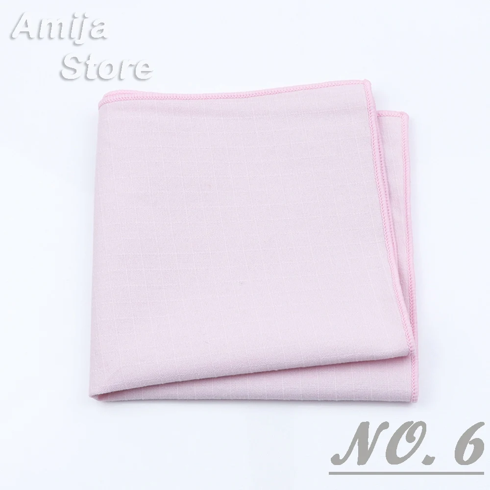 Solid Color Handkerchief Cotton Unisex Pink Blue Pocket Square Hankies Colorful Scarf Chest Classic Style Towel Bowtie Accessory