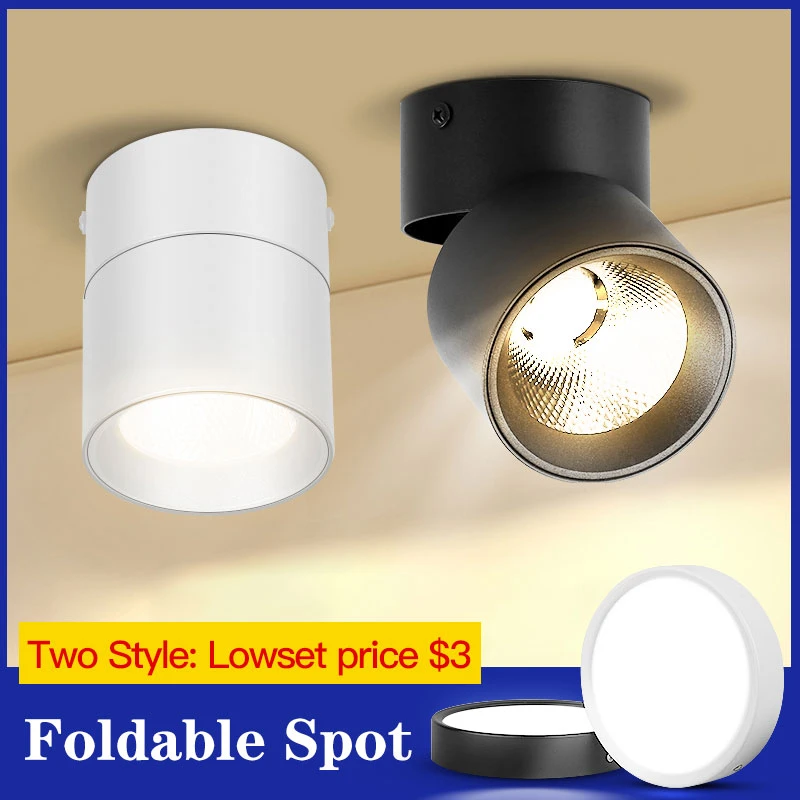 Perseus kiezen Nominaal Led Downlight 220v Foldable Spot Light 10W 15W Surface Mounted LED Ceiling  Spots Lamp For Home Bathroom Kitchen Indoor Lighting|Downlights| -  AliExpress