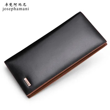 

genuine leather wallet men elegant soft wallet JOSEPHAMANI Brand Head layer cow new long portfel free shipping