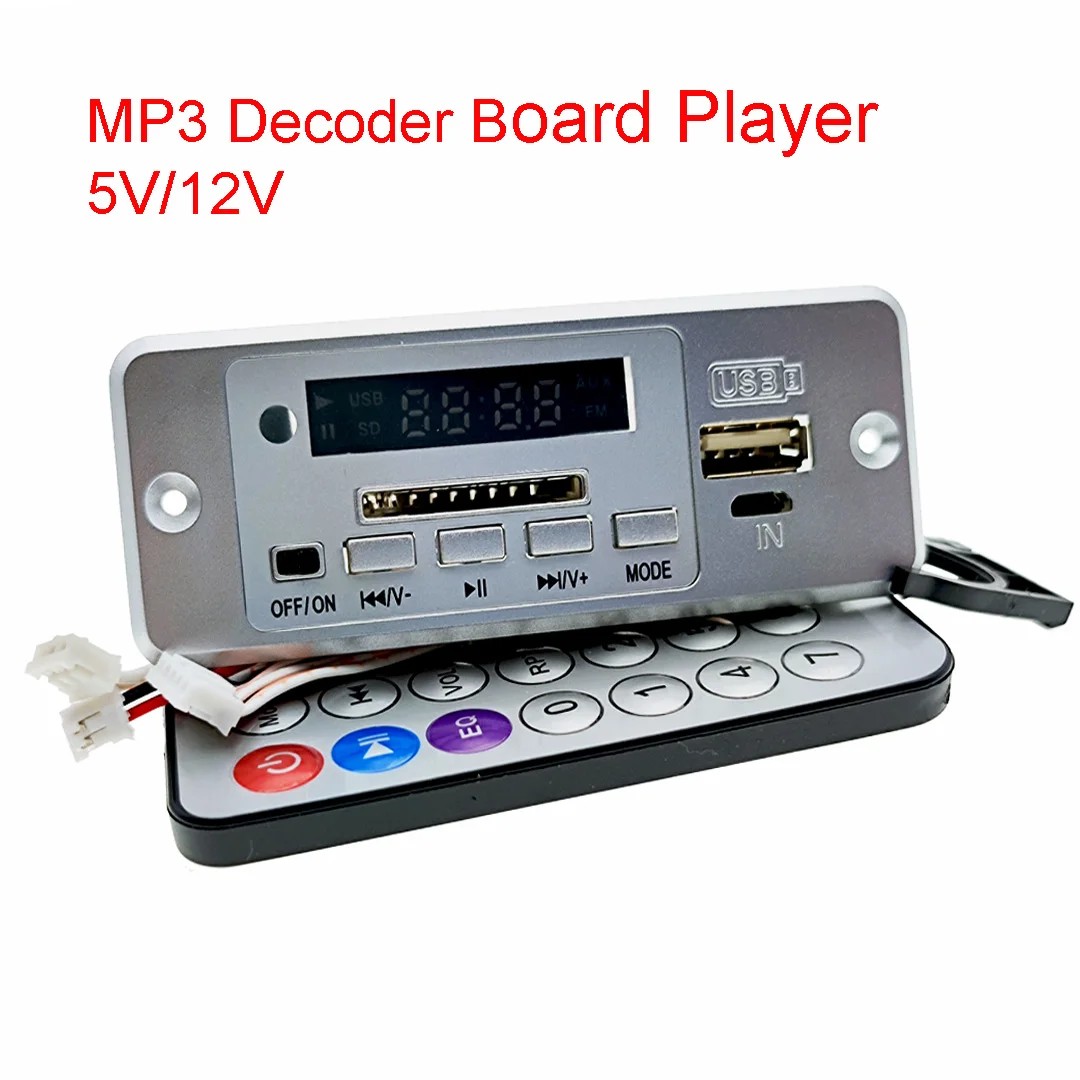 5 В/12 в источник питания MP3 декодер плата плеер с дисплеем двухканальный без