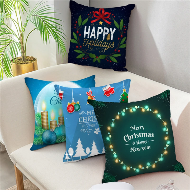 

Fuwatacchi Christmas Cushion Cover Pillow Covers Polyester Throw Sofa Pillowcase Decoration Pillow Cases for Home Sofa 45cmX45cm
