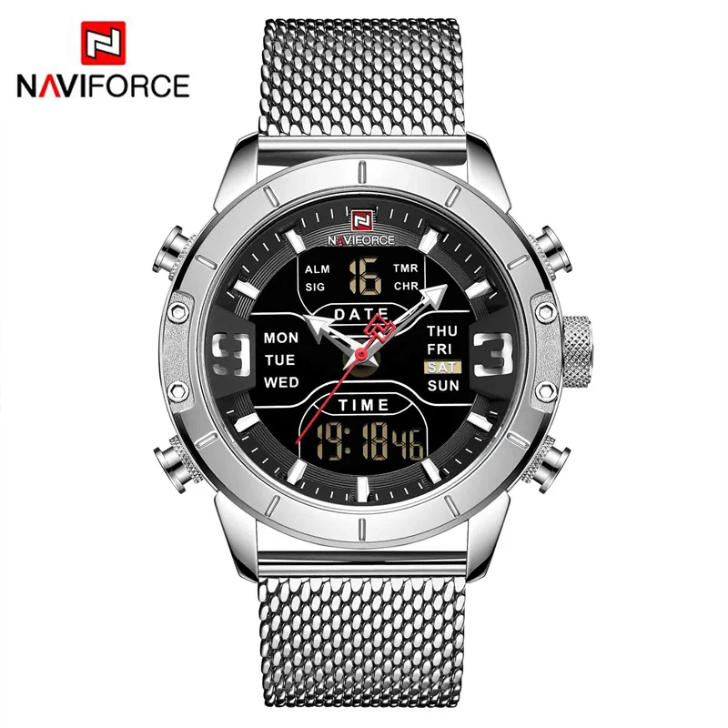 solar sports watch NAVIFORCE Luxury Class Men's Watches Rose Gold Black Stainless Steel Waterproof Luminous Calendar Wrist Watch Relogio Masculino Sports Watches luxury Sports Watches