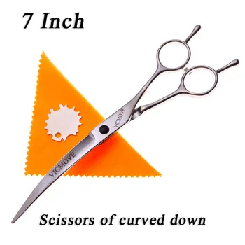 

7 Inch Hairdressing Scissors Professional Pet Grooming Curved Scissors Salon Barber Hair Shears for Dogs and Animal
