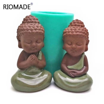 

3D Buddha Statu Silicone Mold Candle Molds Handmade Statue Porcelain Mould Baking Decorative Tools