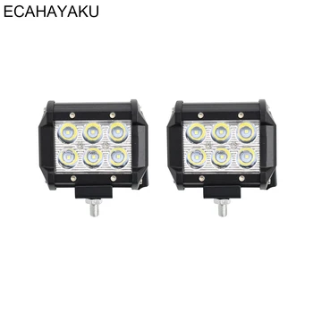 

2Pcs ECAHAYAKU Car Accessories 4" 18W LED Light Bar 6000K 12V Pod Lights Led Work Light for Off-road Truck SUV Jeep Tractor 4WD
