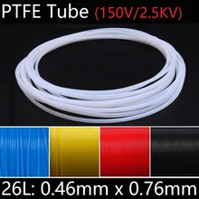 26L 0.46mm x 0.76mm PTFE Tube T eflon Insulated Rigid Capillary F4 Pipe High Temperature Resistant Transmit Hose 150V Colorful