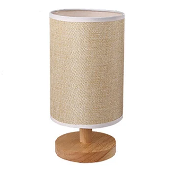 

Living Room Remote Control Dimmable Wooden Base Office Modern Bedside Lighting Round College Dorm Home Decor Table Lamp Timing