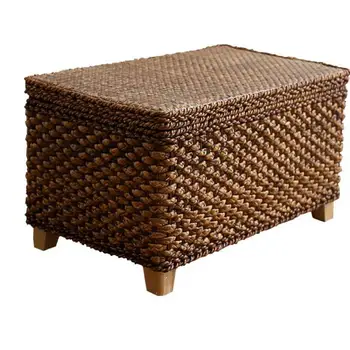 

Rural Cane Straw Receive Stool Storage Stool In Shoes Stool Foot Square Stool Sofa Can Sit People Organize Bin