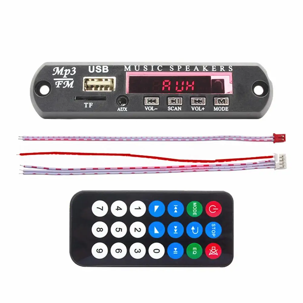 HiMISS стерео DC12V MP3 декодер плата SD аудио модуль USB TF AUX FM Радио пульт дистанционного управления с цифровым дисплеем