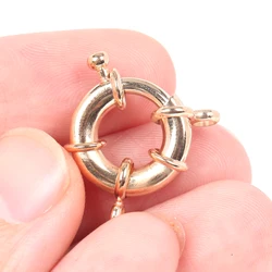 Set of 5 Rose Gold and Silver Round Metal Spring Clasp Hooks - 5pcs 15mm (Gold Color)