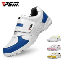 PGM-zapatos de Golf para niños y niñas, zapatillas deportivas antideslizantes de cuero para exteriores, XZ054
