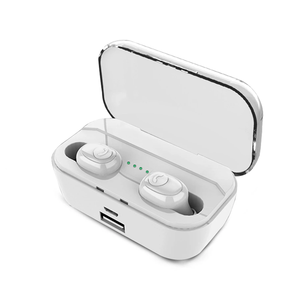 Binaural lamp white G6S Bluetooth светодиодный наушник, быстрая Беспроводная зарядка, наушники с регулятором громкости, TWS наушник с зарядным устройством 3500 мАч, долгий срок службы батареи - Цвет: Binaural lamp white