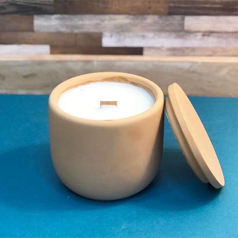 

Vessel Mold for Cement Candle with Lid Silicone Mold for Concrete Candle Jar Terrazzo Storage Box Mold