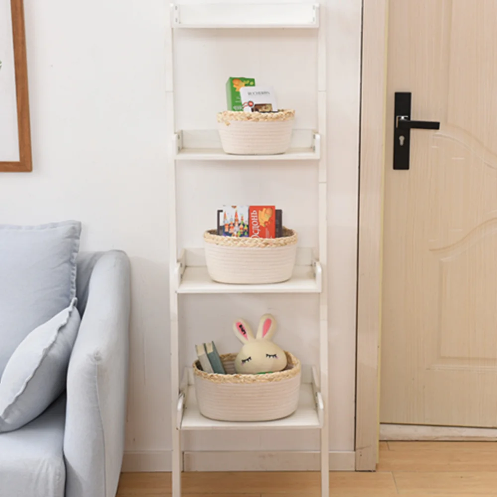 

Rope Woven Storage Baskets Set of 3 - Small White Rope Baskets for Shelves, Decorative Baskets Organizer Bins