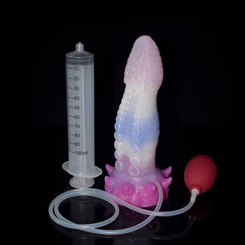FAAK New Squirting Penis not Inflate Silicone Monster Ejaculating Dildo Sucker  Deep Texture Vagina Stimulate Sex Toys For Women 4