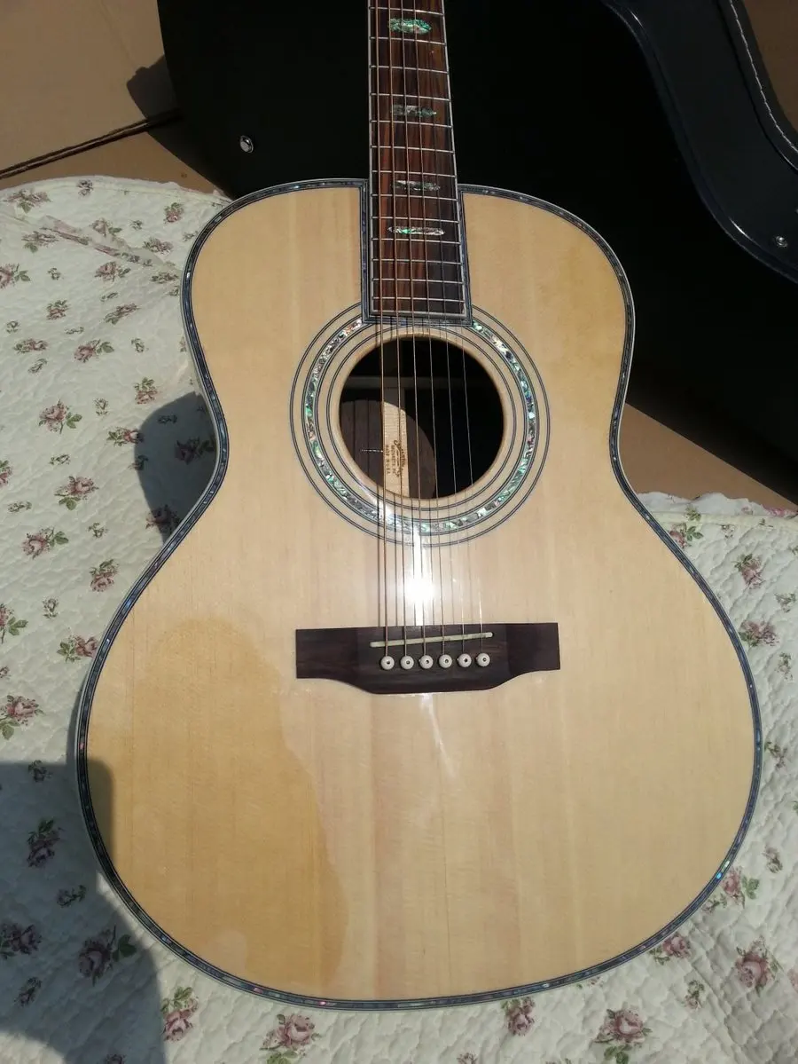 OM45 Acoustic Electric Guitar Round Body Classic