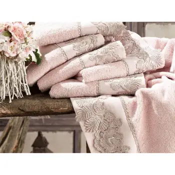 

French Laced Leaf Dowries Bamboo Towel Powder