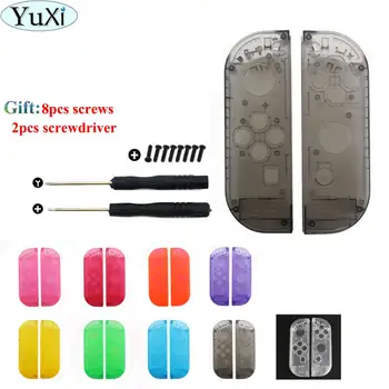 

YuXi Transparent Housing Shell Case Cover for Nintend Switch NS Controller Joy-Con Replacement Protection Cases with Screwdriver
