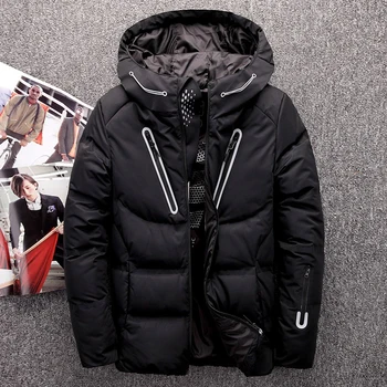 

2019 Winter men's down jacket windproof waterproof thick white duck down jacket men warm snow down coat men parka overcoat