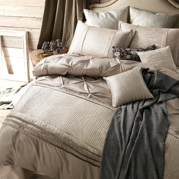 

4/6/7pcs Luxury Gold Baroque European Style Duvet Cover Bedding Sets Cotton Queen King Size Bed Linen Set For Home And Hotel