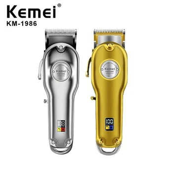 

Kemei-1986 Barber Clippers Professional Hair Clipper Electric LCD Hair Trimmers All-metal Hair Cutting Machine Beard Trimmer