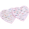 AOMU Multicolor Cryatal 36 Pairs Cartoon Hypoallergenic Plastic Stud Earrings Set For Women Girl Wedding Christmas Gifts Jewelry ► Photo 2/6