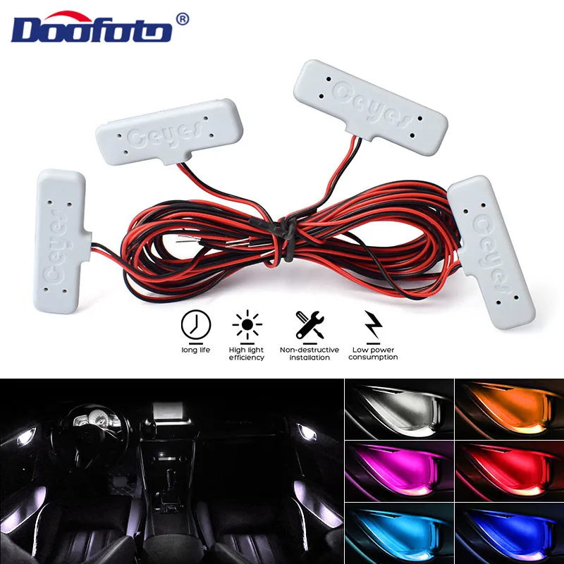 Car Decoration Light Interior Atmosphere Lights LED Strip lamp accessories for auto door bowl openning safety warning automotive