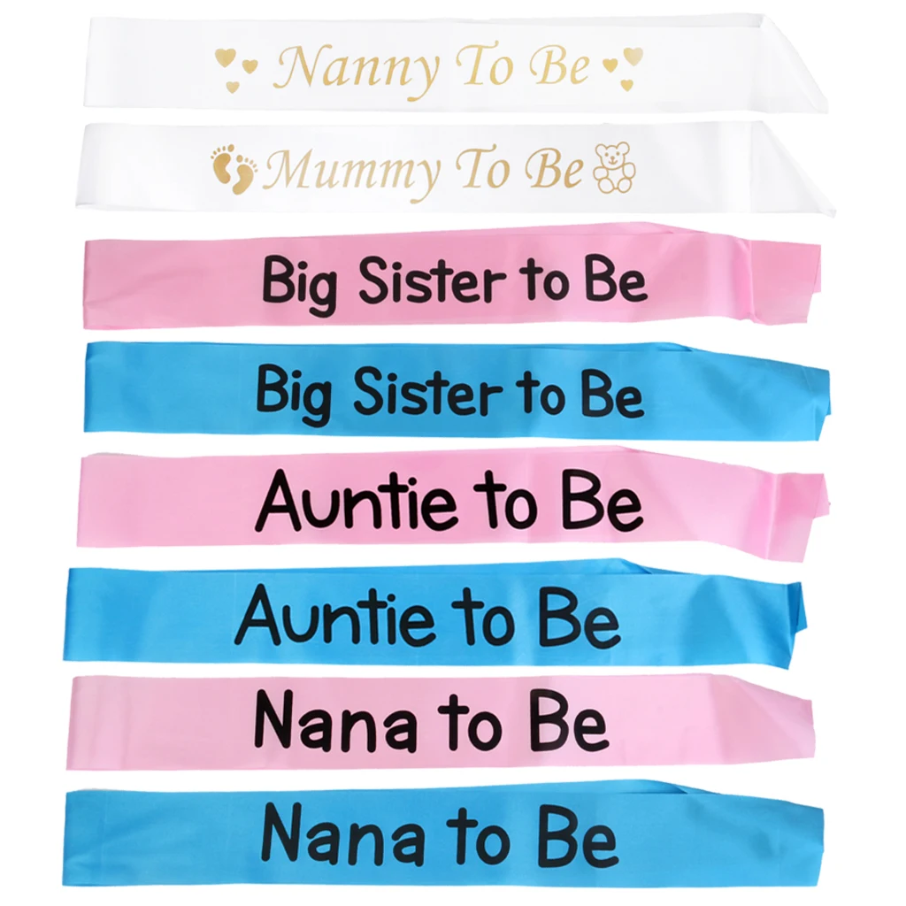 Babu Shower Sash Blue Pink Mum To Be/ Grandma /Auntie/ Nanny / Big Sister Sash